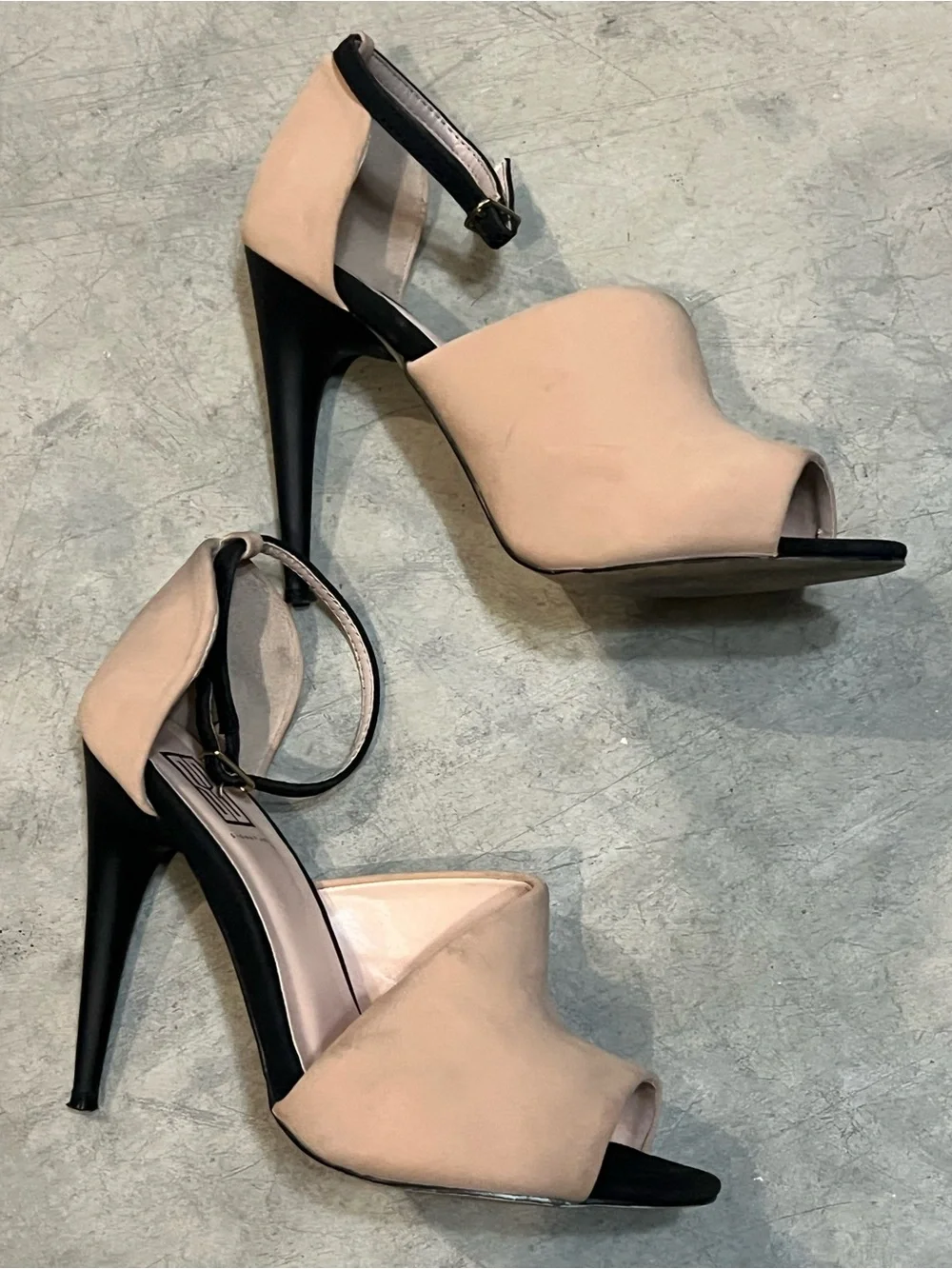 Women's Blush Open-Toe High Heel Sandals with Ankle Strap
